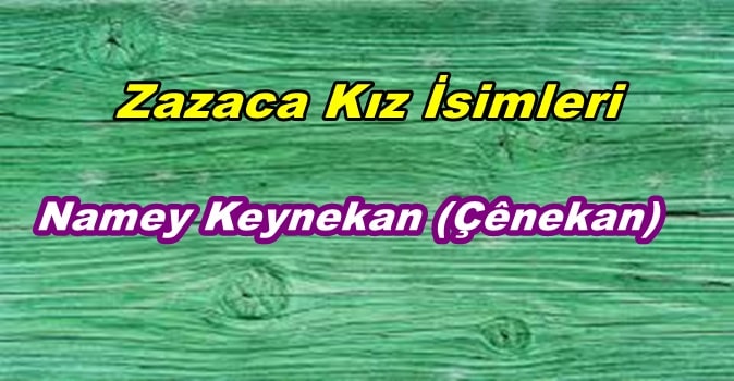 Zazaca Kız İsimleri ve Türkçe Anlamları 2021