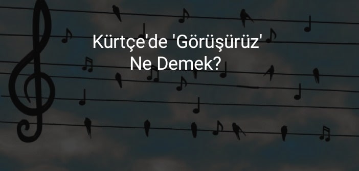 Kürtçe’de ‘Görüşürüz’ Ne Demek?